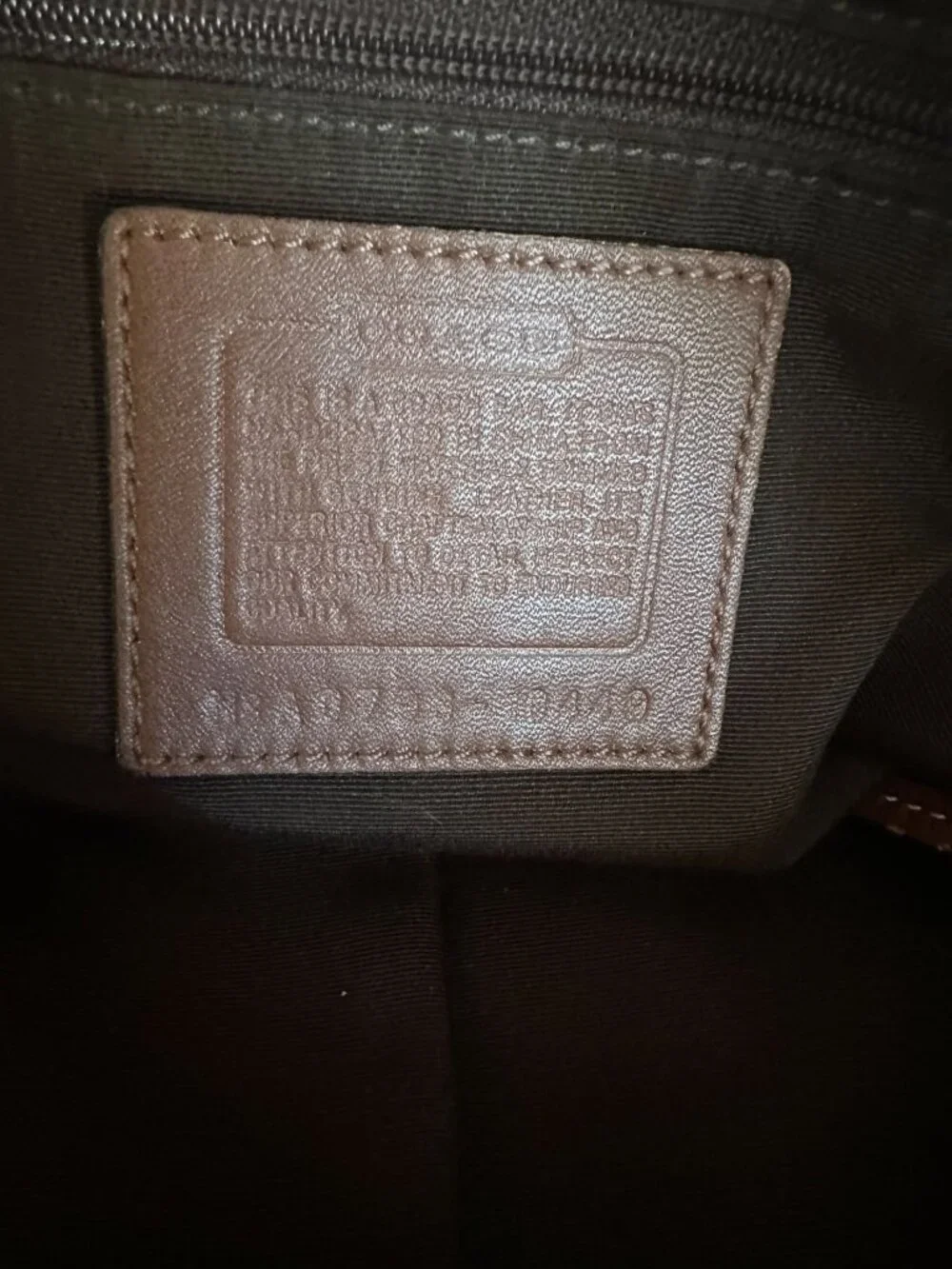 Coach CARLY canvas and leather large natural / brown leather trim shoulder hobo - Picture 10 of 12